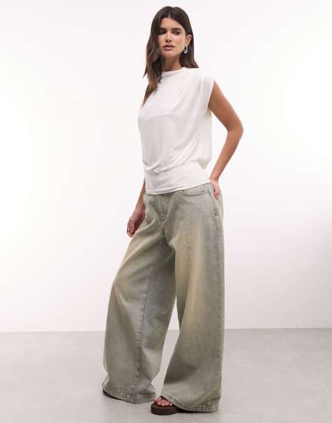 ASOS DESIGN draperad ärmlös topp i naturvit - view 1