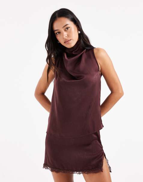 ASOS DESIGN - Draperet ærmeløs top i satin - view 1