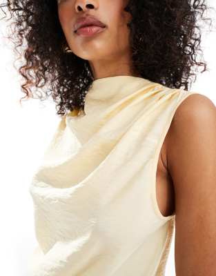 ASOS DESIGN DRAPEY ASYMMETRIC SLEEVELESS TOP 