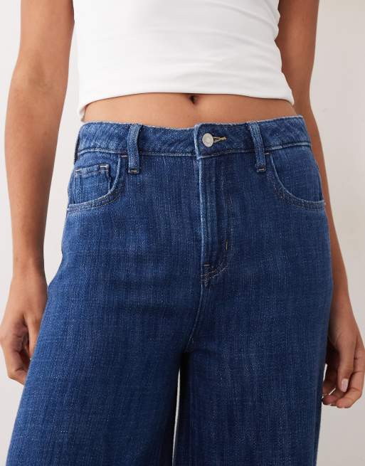 ASOS DESIGN drapey denim super wide leg jean in mid blue, 5 of 5