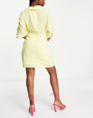 asos yellow wrap dress