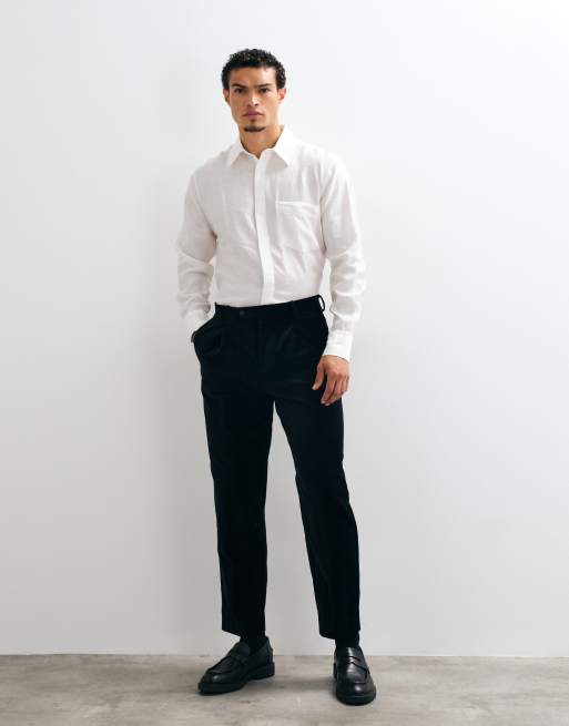ASOS DESIGN drapey relaxed shirt with concealed placket in cream, 4 of 5