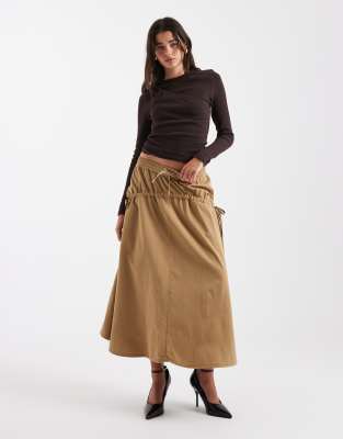 Asos Design Drawstring Circle Skirt In Multi