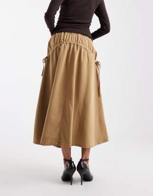Asos Design Drawstring Circle Skirt In Multi