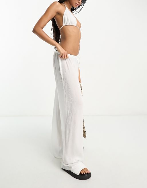 Women's Lightweight Drawstring Waist Wide-Leg Palazzo Yoga Beach Pants