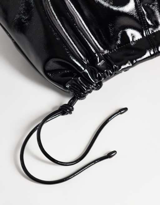 ASOS DESIGN drawstring pouch in black, 3 of 4