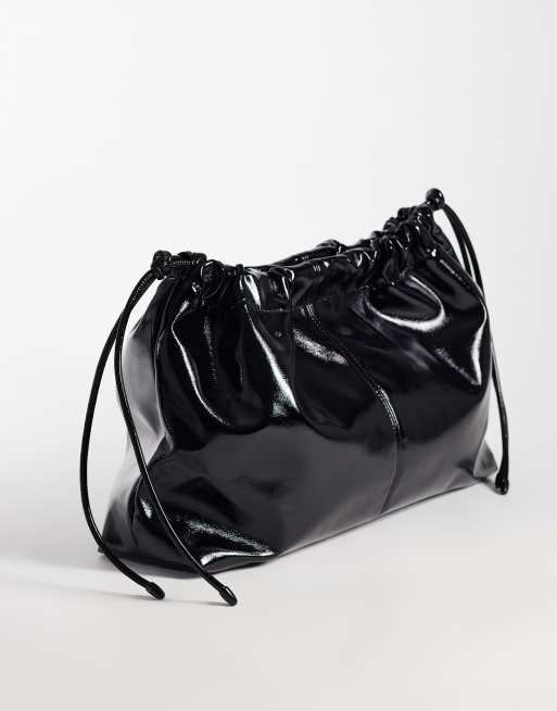 ASOS DESIGN drawstring pouch in black, 4 of 4