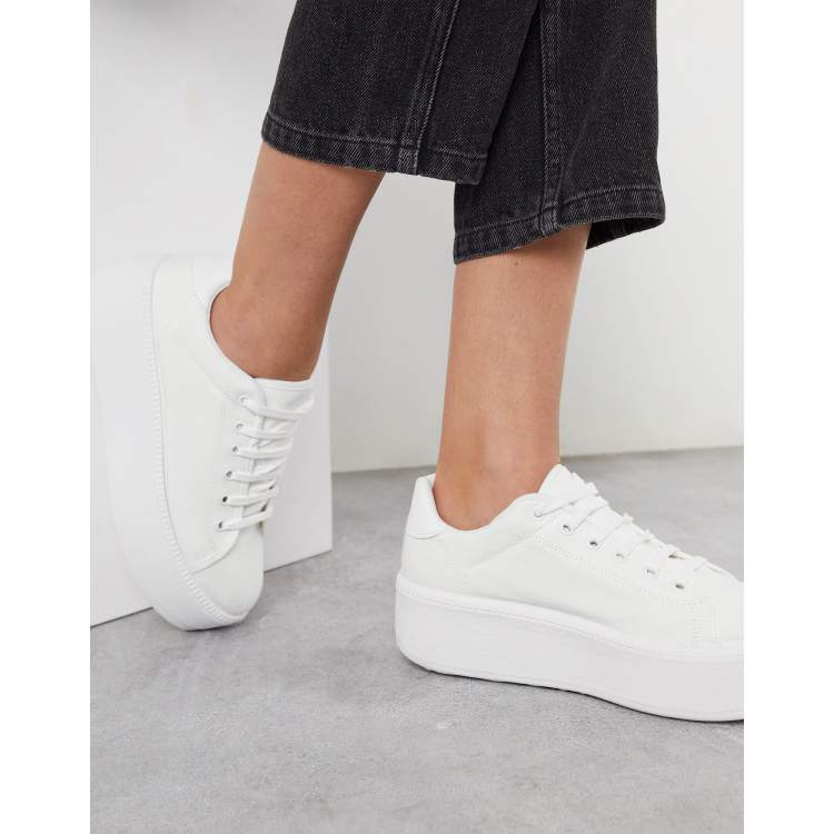 ASOS DESIGN Dreamer flatform chunky trainers in white