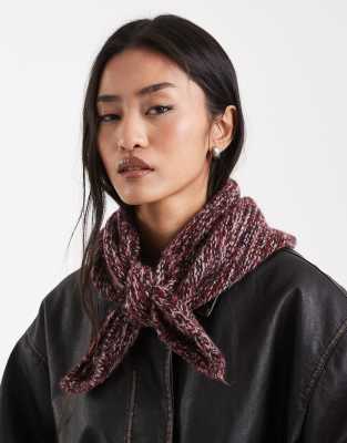 ASOS DESIGN - Dreieckiger Schal in Rosa-Bunt aus verschieden gefärbtem Garn