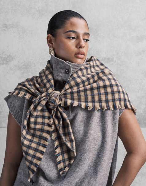 ASOS DESIGN – Dreieckiger Schal mit Gitterkaromuster - view 1