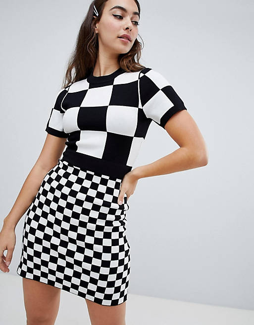 ASOS DESIGN dress in checkerboard