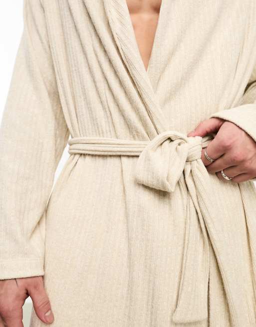 dresses in beige color Dressing gown velvet beige – Whitestory & Friends main image 1