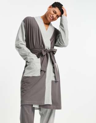 asos grey dressing gown