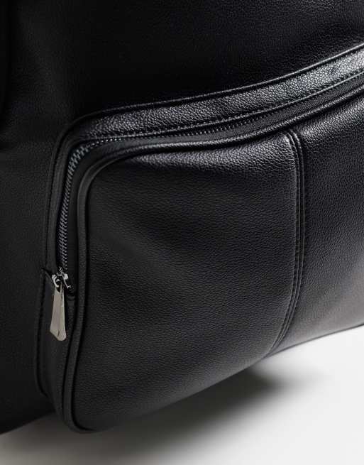 asos leather backpack uk ASOS DESIGN dressy backpack in black