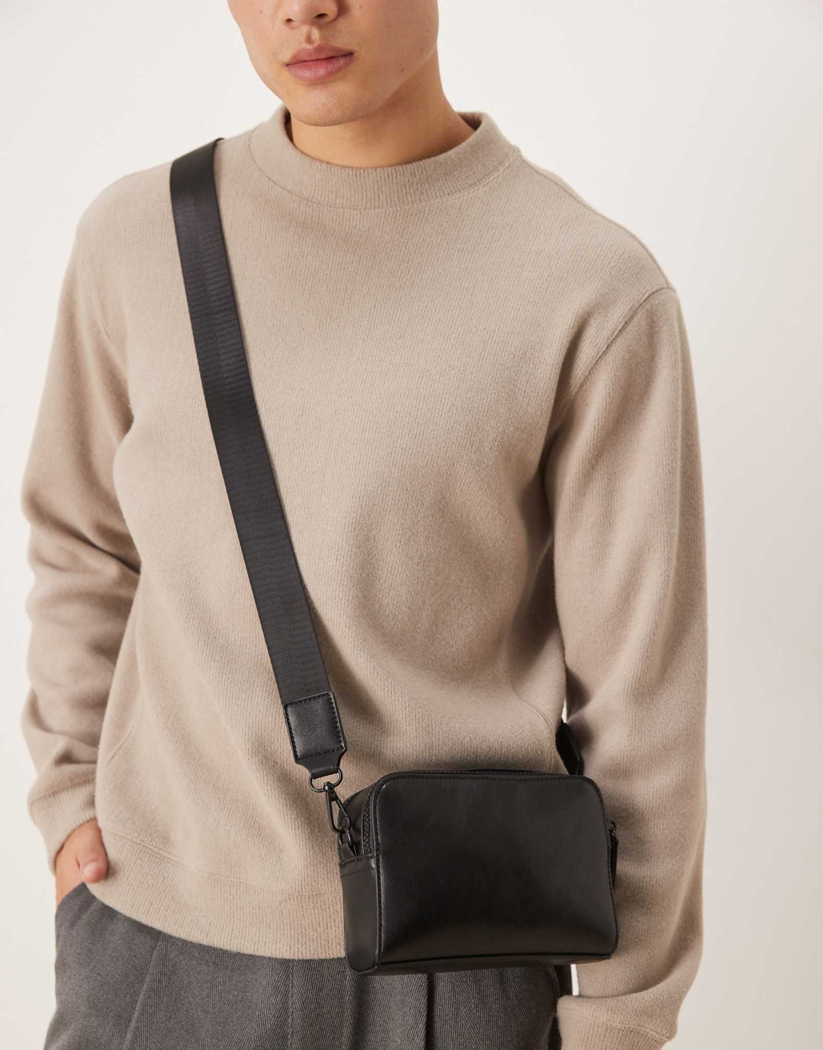 Дизайнерская элегантная сумка ASOS через плечо черного цвета