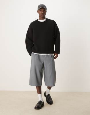 Weekday Simon scuba jersey shorts in black