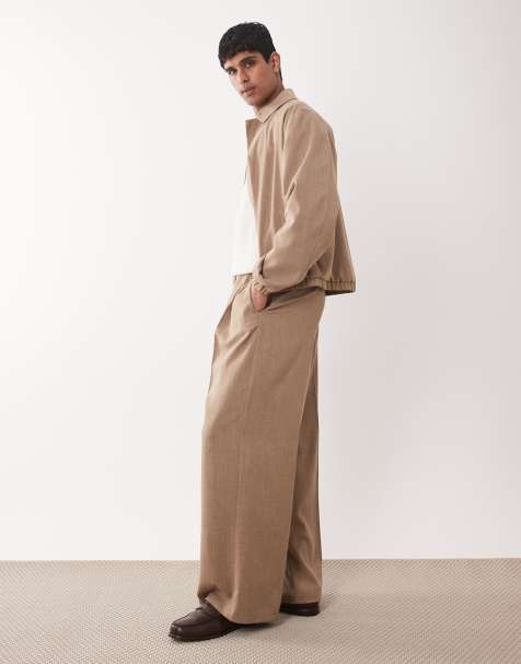ASOS DESIGN dressy pleated blouson set in beige - view 1