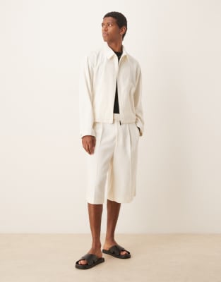 ASOS DESIGN dressy set in white microtexture - view 1