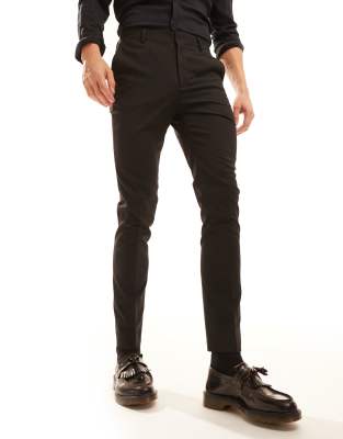 dressy skinny fit suit pants in black