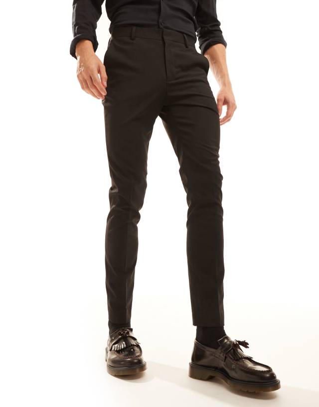 ASOS DESIGN dressy skinny fit suit pants in black