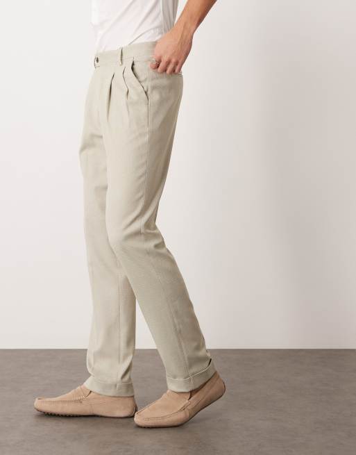 ASOS DESIGN dressy slim fit chino pants in micro texture