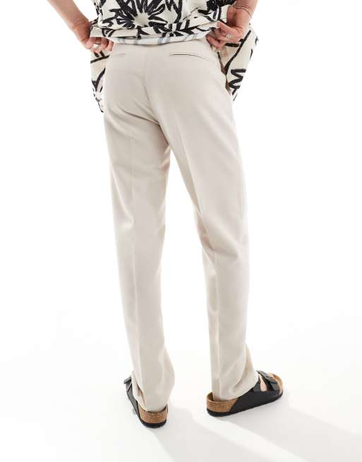 ASOS DESIGN dressy straight leg pants in stone, 4 of 5