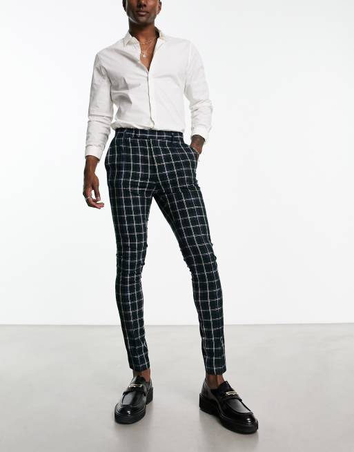 Asos plaid hot sale pants men