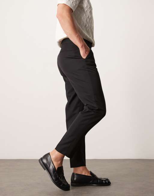 ASOS DESIGN dressy tapered fit pants in black