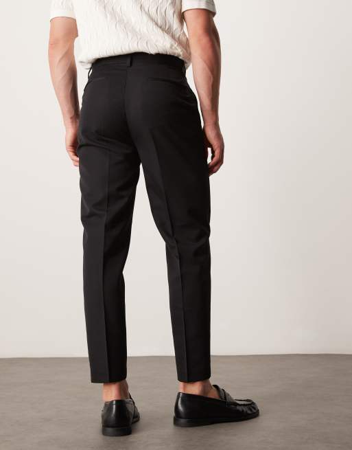 ASOS DESIGN dressy tapered fit pants in black