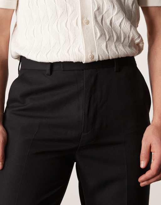 ASOS DESIGN dressy tapered fit pants in black