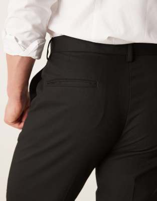 ASOS DESIGN dressy tapered fit pants in black