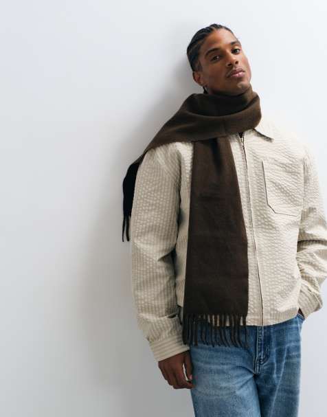 ASOS DESIGN dressy woven scarf in brown - view 1