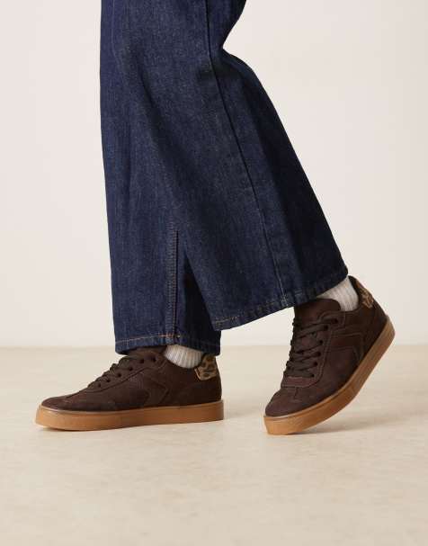 ASOS DESIGN – Drift – Czekoladowe sznurowane buty sportowe z imitacji zamszu - view 1