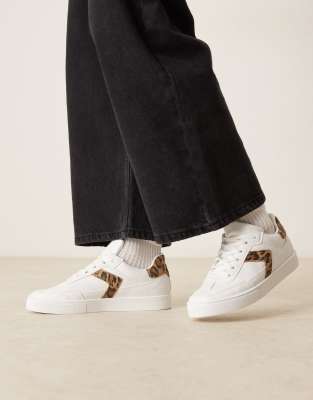 ASOS DESIGN - Drift - Weiße Sneaker zum Schnüren-Bunt
