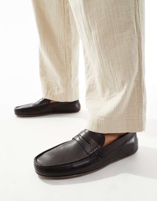 ASOS DESIGN - Driver - Mocassini in pelle marrone, 4 di 4