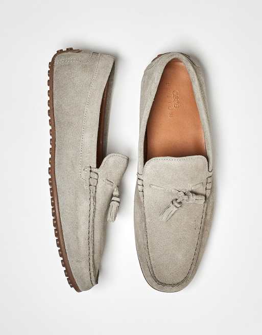 ASOS DESIGN drivers in gray suede with tassel, 2 of 4