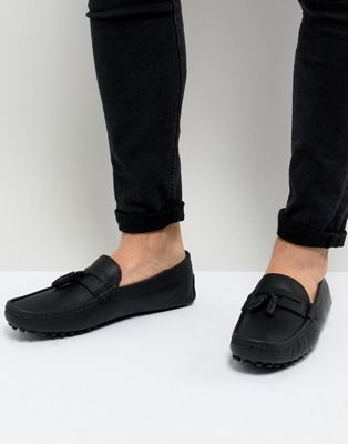 ASOS DESIGN Driving Shoes In Black Leather With Tassels | ASOS