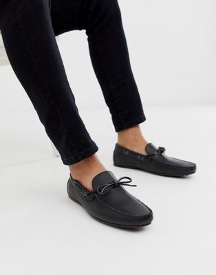 ASOS DESIGN driving shoes in black soft 