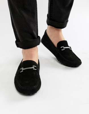 asos black suede loafers