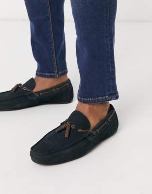 asos navy loafers