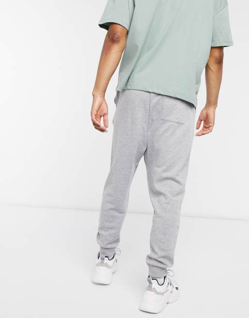 Asos drop crotch joggers with ruched detail on sale and pockets in gray