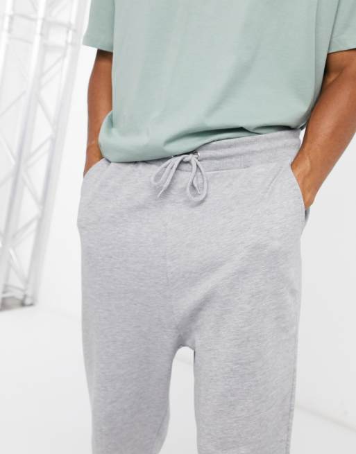 Asos drop crotch joggers with ruched detail and 2024 pockets in gray