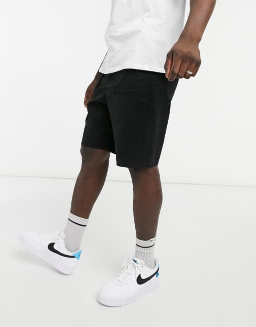 ASOS DESIGN drop crotch shorts in black | ASOS