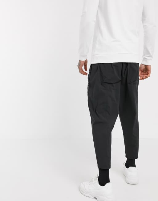 Asos drop crotch joggers with ruched detail hot sale and pockets in gray