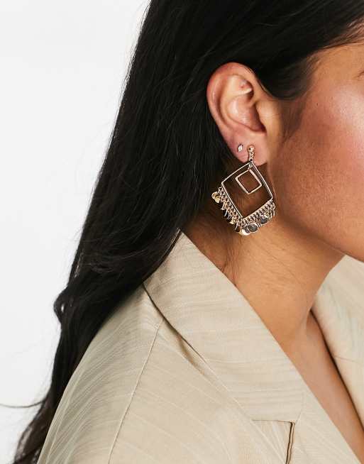 Diamond shape deals drop earrings