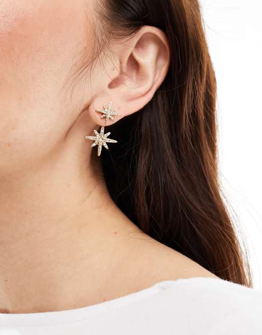 Stud earring with clearance drop back