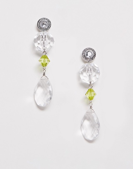 ASOS DESIGN drop earrings with resin beads