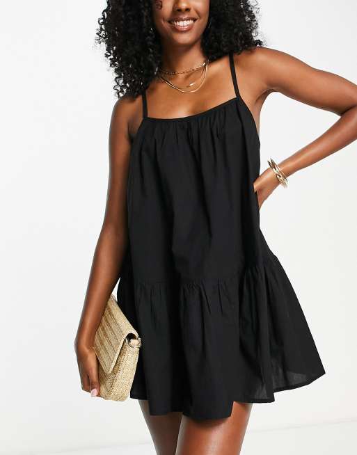 Asos black beach store dress