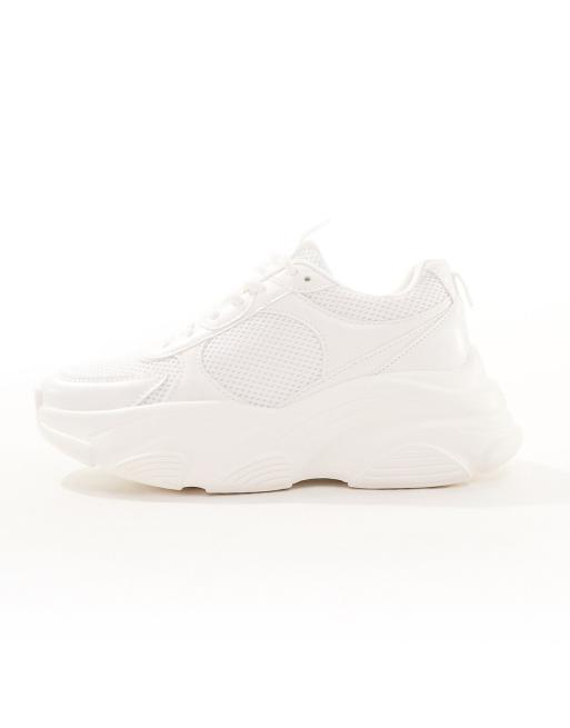 Asos white platform trainers online