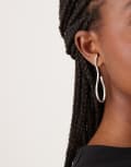 [ASOS DESIGN] ASOS DESIGN drop studs with abstract wiggle shape in silver tone No Size SILVER